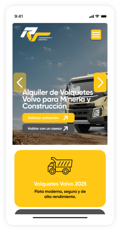 Sitio web profesional para empresa de transporte de carga