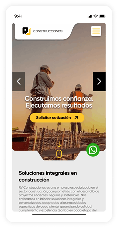 Proyecto web profesional para sector construcción